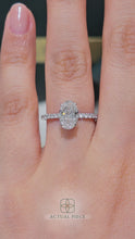 Load and play video in Gallery viewer, Lucce Madelyne Pave Oval diamond with Halo adn 4-prongs in White Gold
Manila, Philippines
