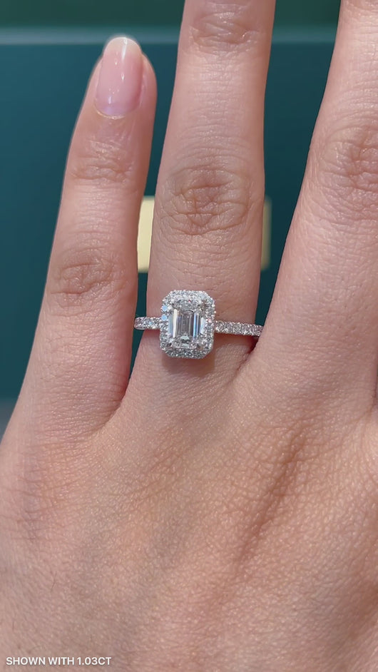 LUCCE MONTEVALLE™ Emerald Lab Diamond 1.07ct D VVS2 IGI 14K White Gold