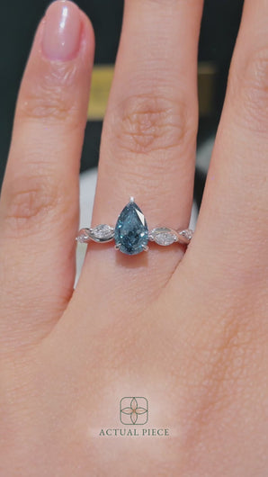 Lucce Constance Viello Low Setting Blue Pear Cut Diamond with Marquise accents and intertwining vines in White Gold
Manila, Philippines

