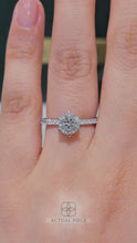 Load and play video in Gallery viewer, Lucce Lucia Pavé 6-Prong Lab Diamond Round 1.04ct D VVS2 Id IGI 18K White Gold

