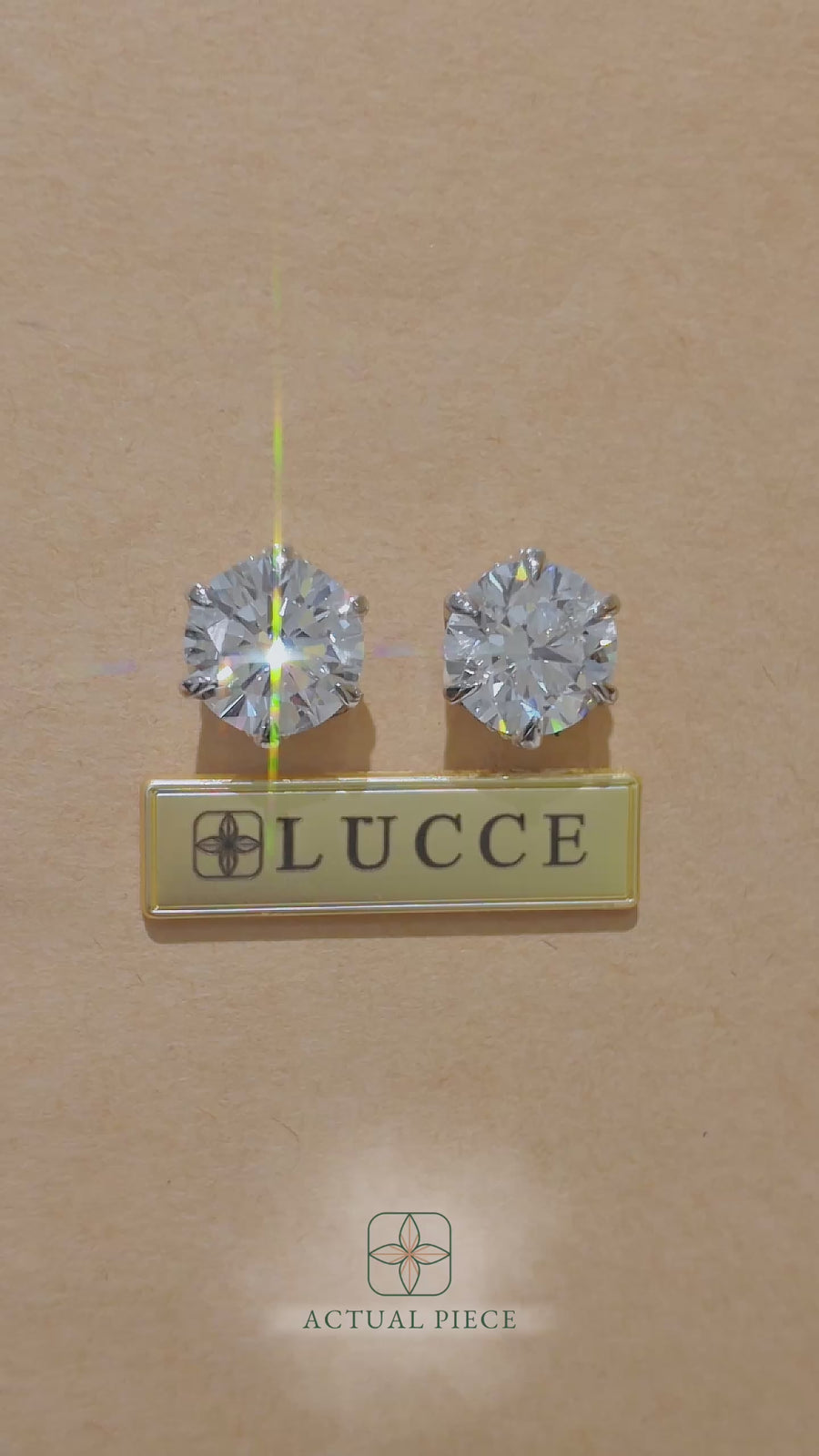 Load and play video in Gallery viewer, LUCCE AZALEA™ Round Earrings 6.11ctw Lab Diamond IGI Platinum
