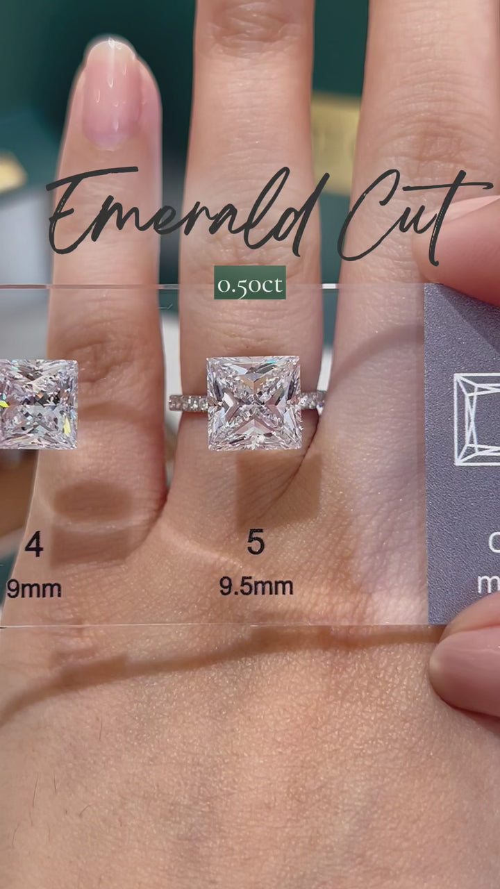 LUCCE Carat Guide for Emerald cut Lab Grown or Natural Diamonds Engagement Ring Philippines
