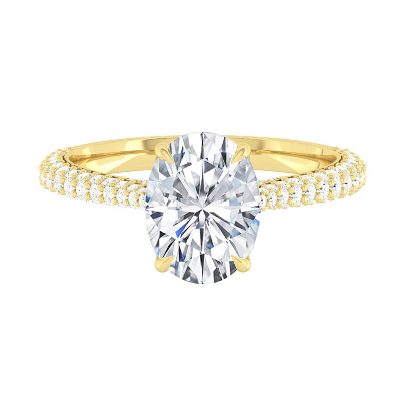 Maria Oval Lab Diamond 3.01ct E VS1 Ex IGI 18K Yellow Gold