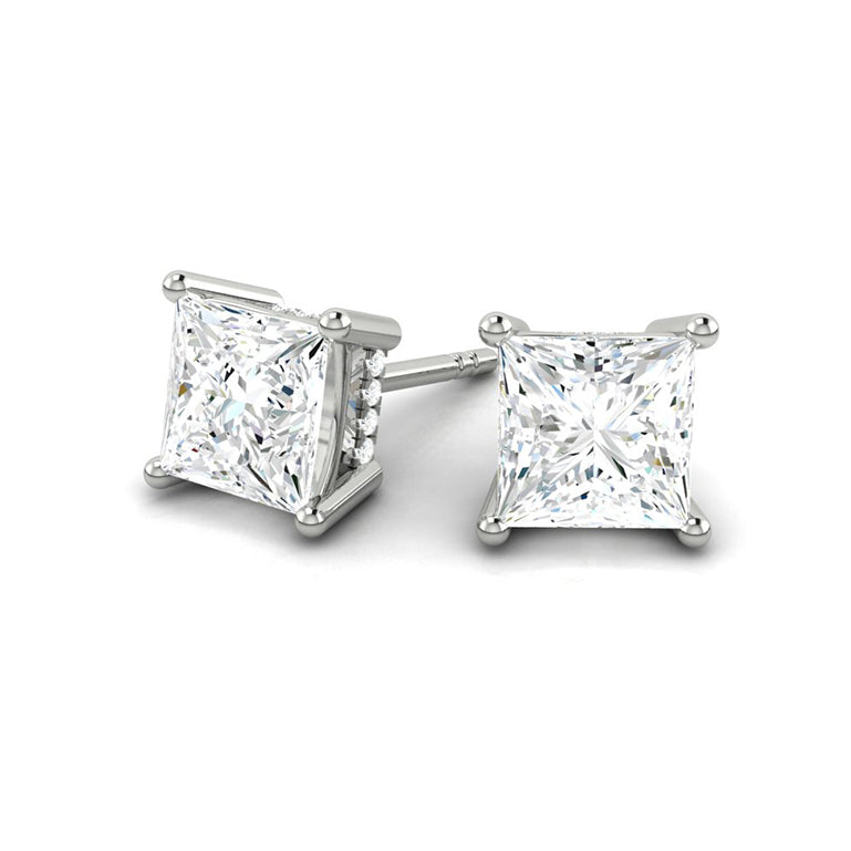 Load image into Gallery viewer, Princess Diamond Earrings with Hidden Halo Philippines
