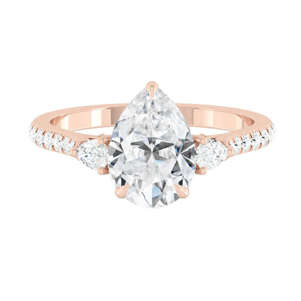 Lucce Sophia Pavé Pear Moissanite