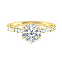 Load image into Gallery viewer, Lucce Lucia Pavé 6-Prong Round Moissanite
