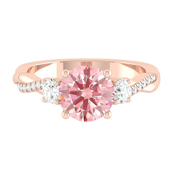 Lucce Fiore Trio Round Rosé Pink Diamond