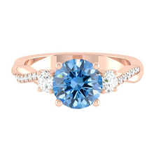 Load image into Gallery viewer, Fiore Trio Round Ocean Blue Diamond
