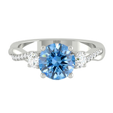 Load image into Gallery viewer, Fiore Trio Round Ocean Blue Diamond
