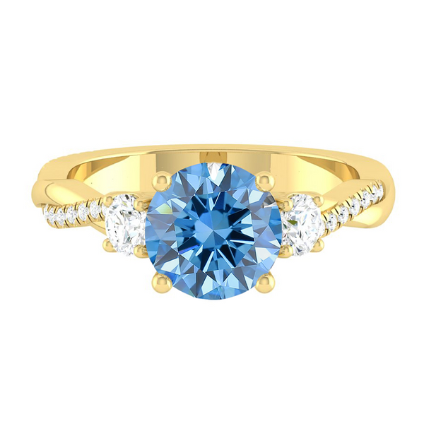 Lucce Fiore Trio Round Ocean Blue Diamond