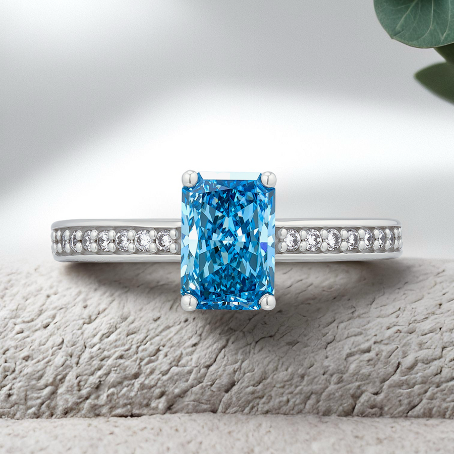 Load image into Gallery viewer, LUCCE KAELA™ Radiant OCEAN™ Lab Diamond 1.02ct FVB VS1 IGI Platinum
