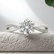 Load image into Gallery viewer, Lucce Fiore Sei Round Lab Diamond 1.09ct D VVS2 Id IGI 18K White Gold

