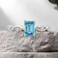 Load image into Gallery viewer, Lucce Constance Petal Emerald Ocean Blue Diamond
