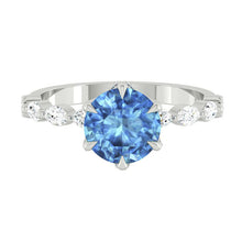 Load image into Gallery viewer, Paula Ocean Lab Diamond 1.25ct Fancy Vivid Blue VS1 Id IGI Platinum
