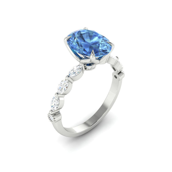 Lucce Paula Oval Ocean Blue Diamond