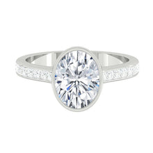 Load image into Gallery viewer, Lucce Carla Channel Oval Lab Diamond 1.50ct E VVS2 Ex IGI Platinum
