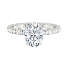 Load image into Gallery viewer, Madelyne Pavé Oval Lab Diamond 1.00ct D VS1 Ex IGI 14K White Gold
