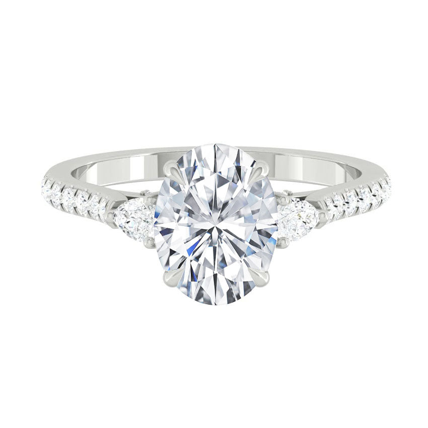 Sophia Pavé Oval Moissanite