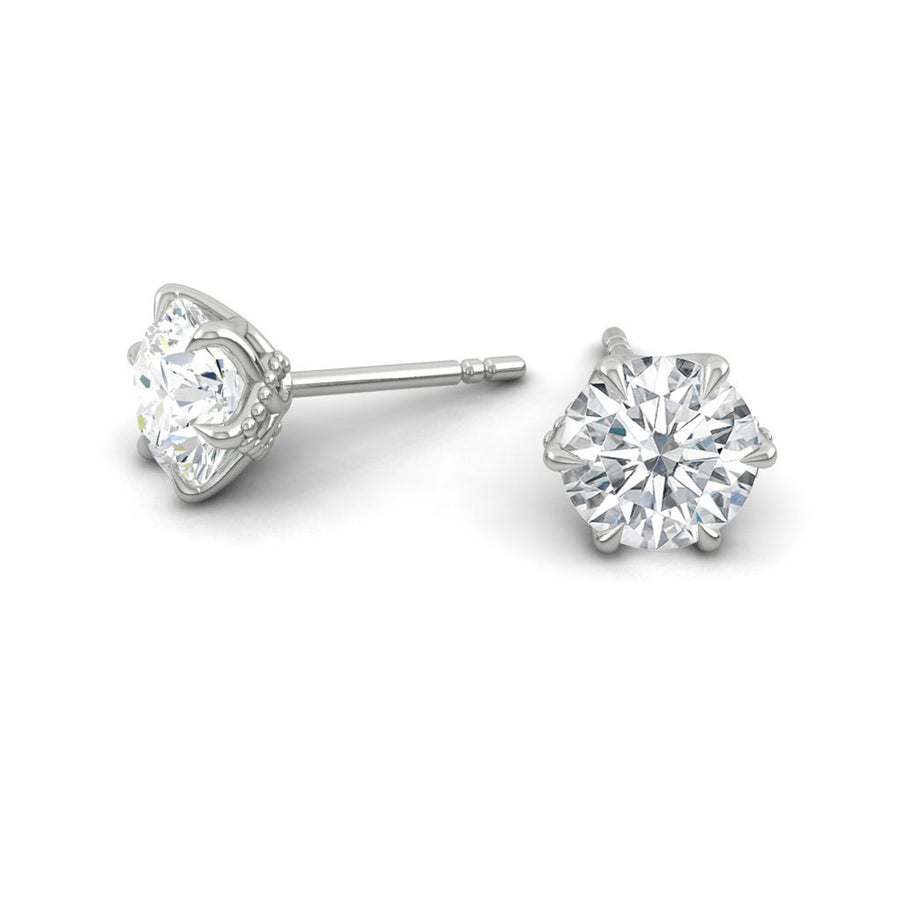 Load image into Gallery viewer, LUCCE AZALEA™ Round Earrings 6.11ctw Lab Diamond IGI Platinum
