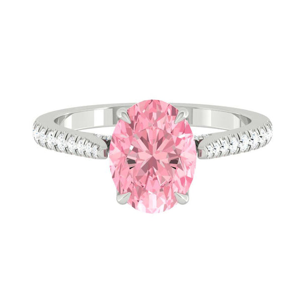 Azalea Pavé Oval Rosé Lab Diamond