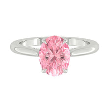Load image into Gallery viewer, Lucce Azalea Oval Rosé Pink Lab Diamond 3.02ct Fancy Vivid Pink VS1 Platinum
