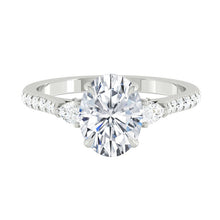 Load image into Gallery viewer, Sophia Pavé Oval Natural Diamond 0.80ct F VS2 Ex GIA 18K White Gold
