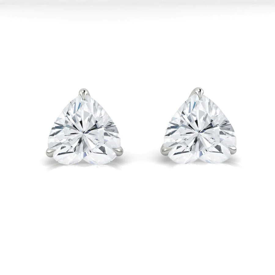 Load image into Gallery viewer, LUCCE JASMINE™ Heart Stud 2.00ctw Celeste Moissanite 14K White Gold
