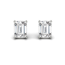 Load image into Gallery viewer, Emerald cut Diamond Earrings with Hidden Halo Philippines
