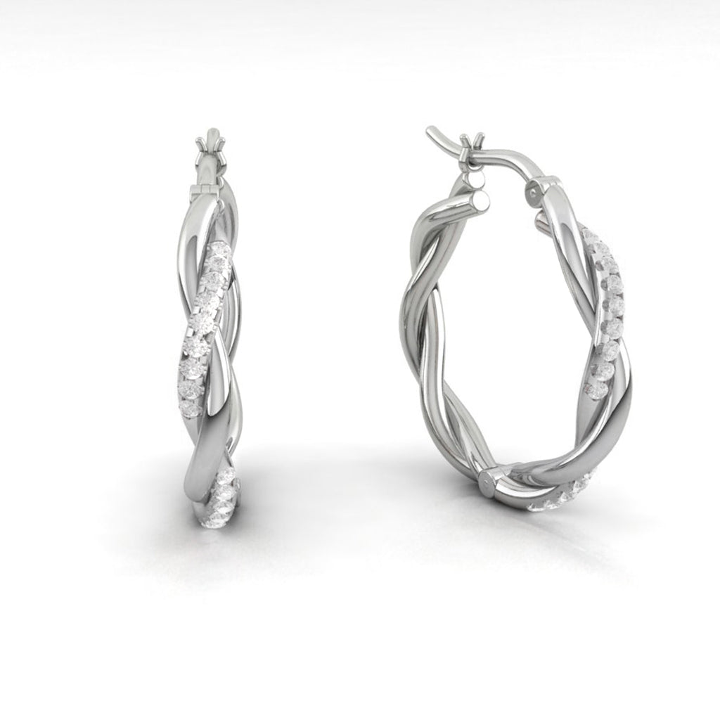 Fiore Hoop Earrings Diamond