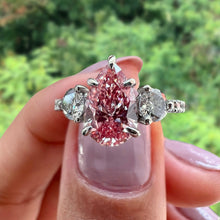 Load image into Gallery viewer, Pink Diamond Engagement Ring with Three Stone Design Philippines
