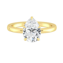 Load image into Gallery viewer, Lucce Verona Pear Lab Diamond 2.00ct E VS1 Ex IGI 18K Yellow Gold and Platinum Prongs
