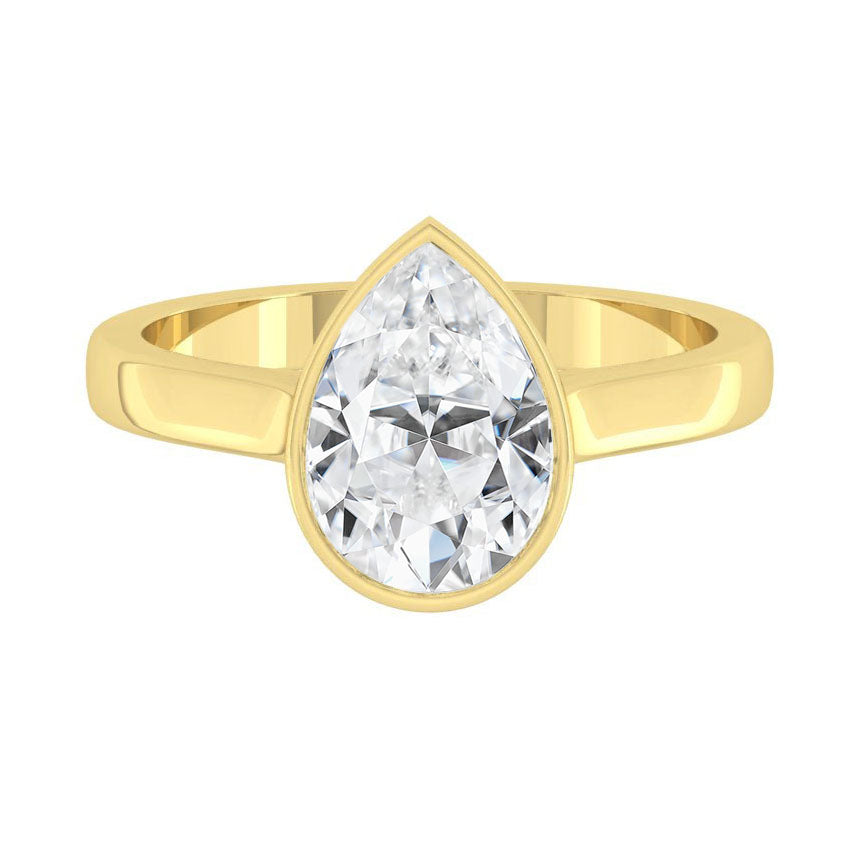 Lucce Carla Pear Lab Diamond 0.83ct D VVS2 Ex IGI 14K Yellow Gold