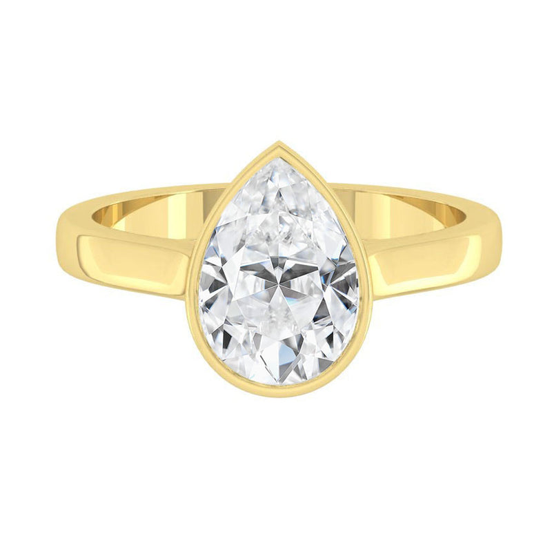 Lucce Carla Pear Lab Diamond 0.83ct D VVS2 Ex IGI 14K Yellow Gold
