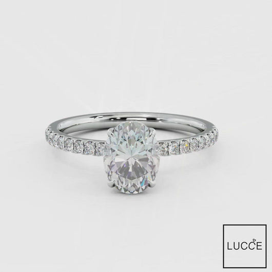 Lucia Pave Oval Engagement ring wedding rings gold or platinum jewelry moissanite lab diamond  manila philippines