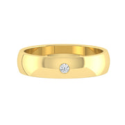 LUCCE AMORE™ Mi Polished 4mm 0.06ct Natural Diamond 14K Yellow Gold