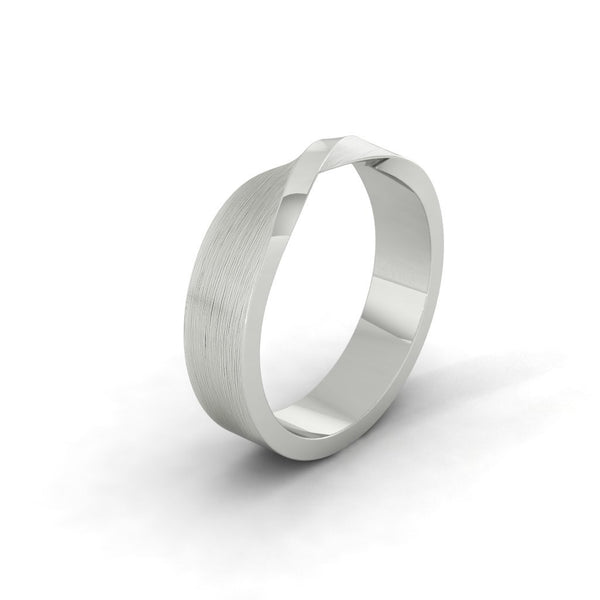 Lucce Esso Brushed 4mm 14K White Gold