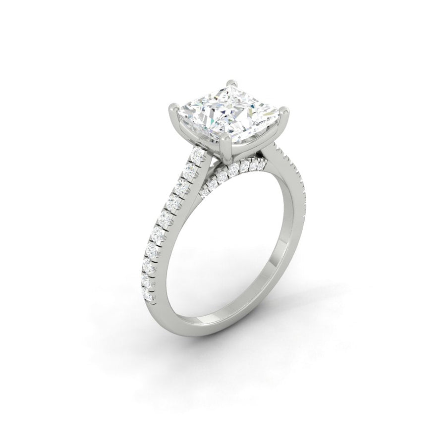 Load image into Gallery viewer, LUCCE FIRENZE™ Pavé Princess Natural Diamond 0.50ct F VS1 Ex GIA Platinum
