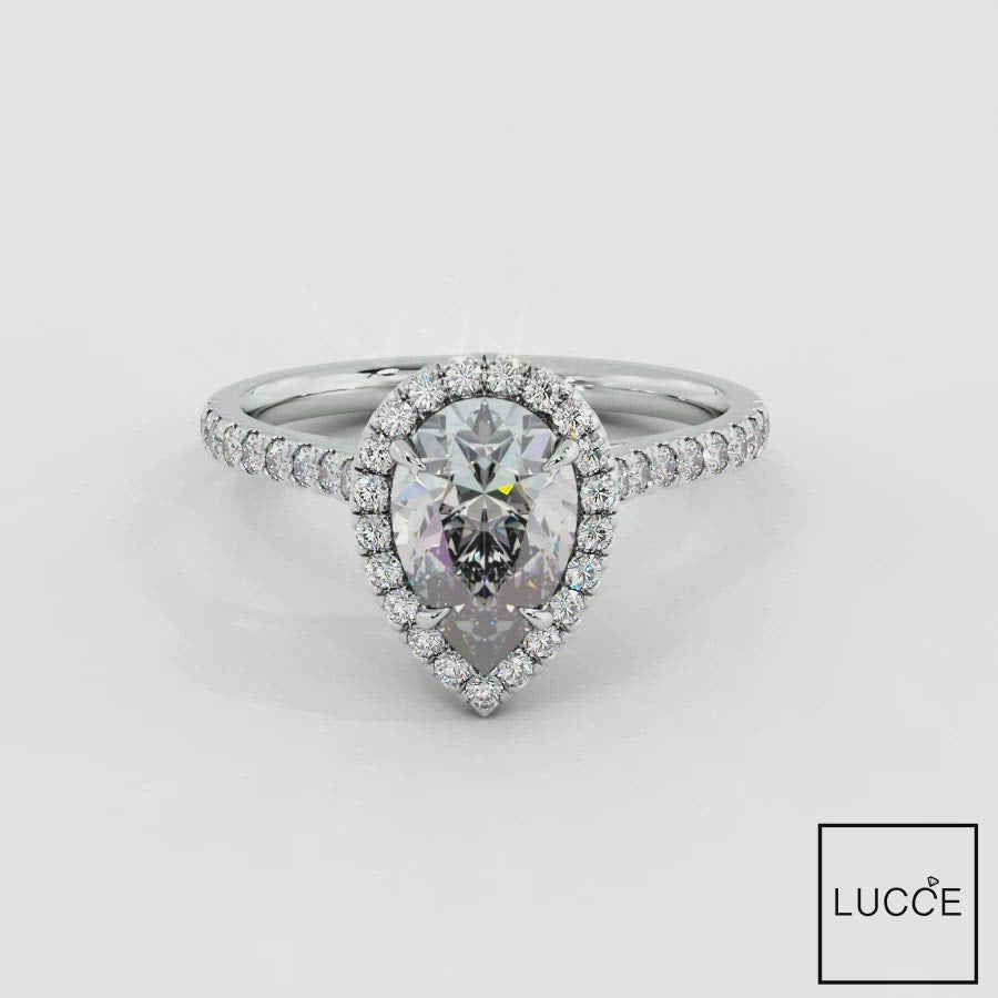 Load and play video in Gallery viewer, Montevalle Pear Lab Diamond Engagement Ring Moissanite Wedding Rings Manila Philippines
